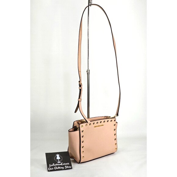 Michael Kors Women's Pale Pink Leather Selma Studded Tote Size Small 1826 - Picture 5 of 14